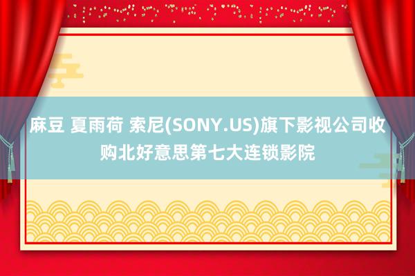 麻豆 夏雨荷 索尼(SONY.US)旗下影视公司收购北好意思第七大连锁影院